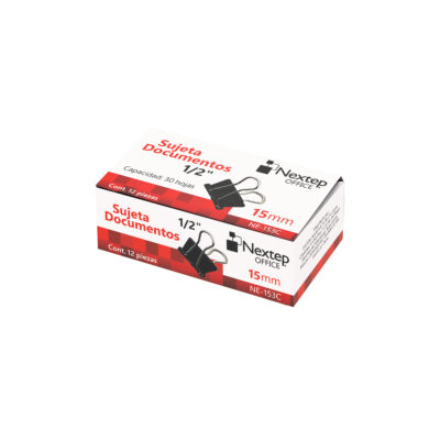 Sujeta documentos Nextep mini 15mm 1/2 12 pzs NE-153C - NEXTEP